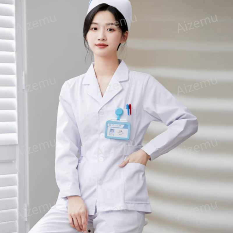 New White Long Sleeve Nurse Un - Medical Lab Coats recension och pris