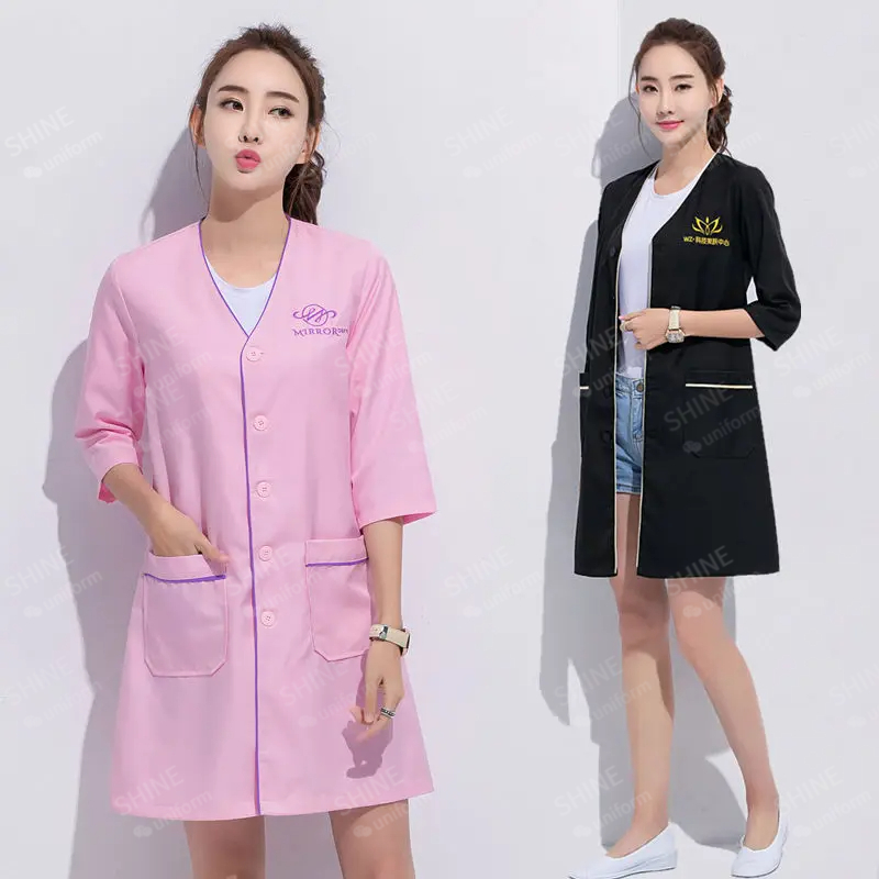 beauty uniform beautician Cust - Medical Lab Coats recension och pris
